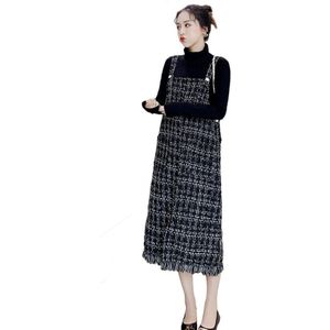 moederschap jurk herfst en winter hoge kraag trui wollen vest rok tweedelige Koreaanse mode zwangerschap jurk