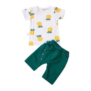 2 Stuks Kindje Zomer Kleding Peuter Baby Kinderen Baby Boy Ananas Korte Mouw T-shirt + Shorts Broek Outfits Kids Kleding 6M-4T