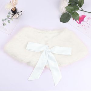 Kids Bruiloft Meisjes Faux Fur Bolero Haalt Jasje Mantel Prinses Jurk Cape Uitloper Bloem Trouwjurk Jas Wrap Cover Ups