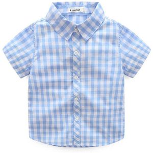 Kids Jongens Shirts Peuter Kleding Kinderen Casual Lattice Zachte Katoen Groen/Blauw Tops Voor Baby Jongens 3-7 jaar Dragen