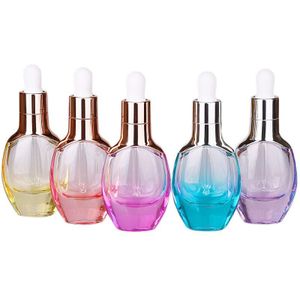 30 Ml Buizen Dropper Fles Aromatherapie Vloeistof Voor Essentiële Reizen Kleurrijke Rose Goud Massage Olie Pipet Hervulbare Flessen