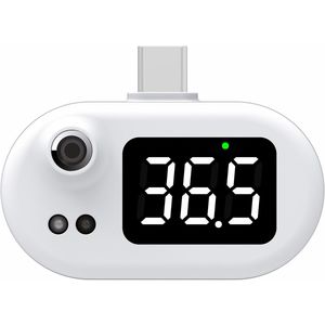 Mini Usb Thermometer Mobiele Telefoon Digitale Thermometer Met Led Display Non-contact Infrarood Temperatuursensor Type-C Hygrometer
