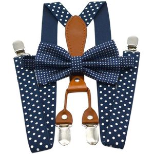 Party Voor Broek Polka Dot Strikje Verstelbare Elastische Bruiloft Volwassen 4 Clip Bretels Jarretel Kleding Accessoires Navy Rood