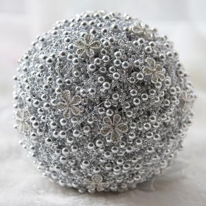 JaneVini Sparkly Strass Bruiloft Boeket De Mariage White Rose Bruiloft Bloemen voor Bruid Bruidsmeisje Rode Boeket Accessoires