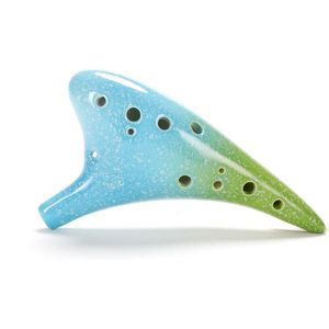 12 Holes Keramische Ocarina Alto C Starry Stijl Muziekinstrument Met Lanyard Muziek Score Beschermende Tas Voor Muziek Leren