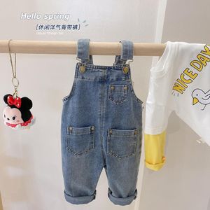 Lente Herfst Mode Meisjes Denim Overalls Jongens Denim Broek Kinderen Alle-Wedstrijd Losse Broek