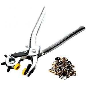 Ronde Lederen Perforators 3 In 1 Multifunctionele Punch Machine Klem Oogje Tangen Klinknagel Leatherwear Riem Puncher Perforator
