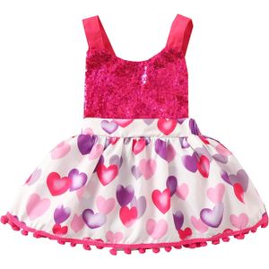 Citgeett Zomer Valentijnsdag Baby Baby Meisjes Jongens Mouwloos Patchwork Jumpsuit Rok Bodysuit Kleding
