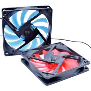 Gloednieuwe originele ANCHAOPU 80x80x15mm 8cm 8015 80mm fan DC5V blauw rood LED licht Computer USB stille ventilator