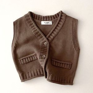 8990 Baby Kleding Gebreide Vest Herfst En Winter Baby Boy Vest Eenvoudig Alle Match Meisje Trui Vest 0-3Year kid &#39;S Vest