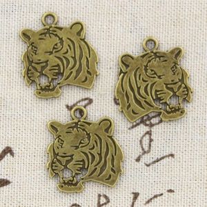 8Pcs Charms Roaring Tijger Hoofd 27X24Mm Handgemaakte Hanger Maken Fit, Vintage Tibetanbronze, diy Voor Armband Ketting