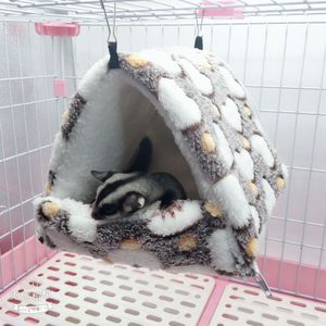 Rits Afneembare Hamster Opknoping Huis Hangmat Kooi Kleine Vogel Papegaai Huis Kleine Rat Bed Fleece Warm Huizen