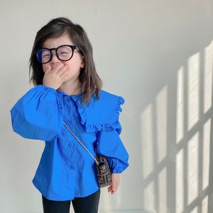 2022 Spring Girls Long Sleeve Blouses Kids Cotton Blosues Kids Clothing