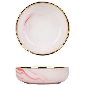 Roze Marmer Glazuren Keramische Plaat Westerse Steak Salade Diner Platen Kom Servies Ontbijt Dessert Gerechten Home Decor Platen