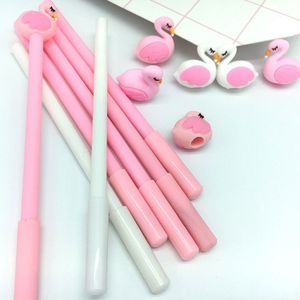 50 PCS Cartoon Roze Flamingo Modellering 0.38mm Neutrale Pen Student Leren Kantoor Zwarte Handtekening Canetas School
