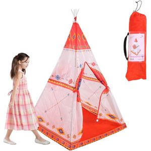Spelen Tent voor Kinderen Teepee Indian Speelhuis voor Kinderen Meisje Katoenen Tipi Tent Indoor Outdoor voor Meisjes Roze prinses Tent