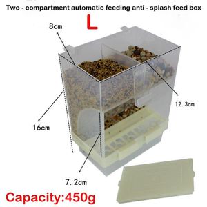 300/450G Capaciteit Acryl Papegaai Geïntegreerde Automatische Vogel Feeder Pet Feeder Vogels Voerbox Vogels Kooi Accessoires