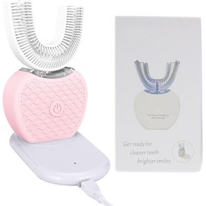 360 Graden Intelligente Automatische Sonic Elektrische Tandenborstel U Type Tandenborstel Usb Opladen Tand Tanden Whitening Blauw Licht