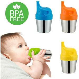 Babyvoeding Kopjes Mode Baby Drinkware Rvs Sippy Cups Voor Peuters & Kids Met Siliconen Sippy Cup Deksels Effen