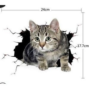 3D Simulatie Leuke Kat Persoonlijkheid Creatieve Auto Auto Sticker Hond Glas Auto Sticker Deur Kras Decoratieve Cover Sticker