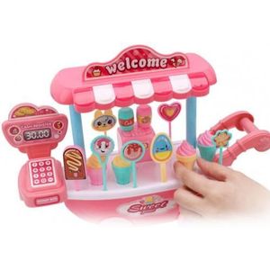 Leuke Lolly Trolley Gedetailleerde Duurzaam Plastic Kids Thuis Simulational Candy Shop Pretend Play Meisje