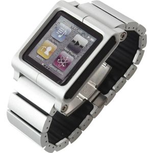 Aluminium Horloge Bandjes Multi Touch Vervanging Voor Ipod Nano 6th Kleur: Zilver