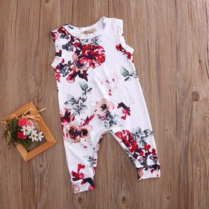 Bloemen Meisjes Pak Kid Pasgeboren Kleding Peuter Baby Jongen Meisje Mouwloze Romper Outfits Zomer Kinderkleding