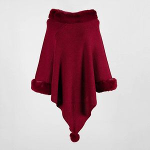 Womens trui coltrui cape knit Poncho Trui vrouwelijke poncho cape Lange losse Solide kleding Mantel