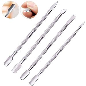 4 Stk/set Double Ended Nail Pusher Romover Cuticle Manicure Pedicure Nail Cleaner F712