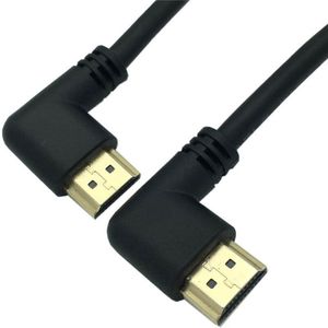 Left & Right Angled HDMI 2.0 Male naar HDMI Rechts Links Elleboog Mannelijke verlengkabel 15cm 50cm 1 m, HDMI 2.0V hoek kabel 4K * 2K @ 60HZ