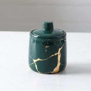 Gouden Marmeren Keramische Badkamer Kit Licht Luxe Groene Zeep Fles Keuken Handdesinfecterend Cosmetische Shampoo Douchegel Fles Tray