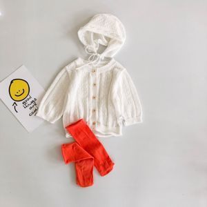 Focusnorm 0-24M Herfst Winter Baby Meisjes Jongens Gebreide Jas Solid Lange Mouw Enkele Breasted Mooie Outfits