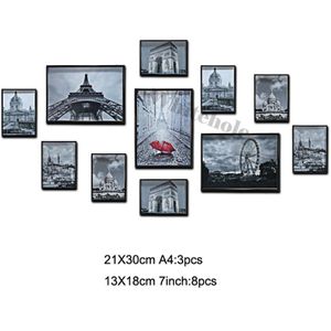 11 Stks/set Metal Picture Frame Voor Muur Opknoping 7 Inch A4 Aluminium Fotolijst Aanbeveling Home Decor