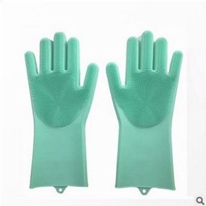 2 stuks Magic Siliconen Afwassen Handschoenen Met Scrubber Schoonmaak voor Gerechten Wassen Schoonmaak Handschoenen voor Keuken Badkamer Auto