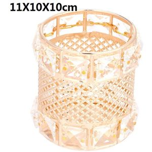 Luxe Kristal Metalen Make-Up Borstel Houder Opslag Buis Glitter Diamond Cosmetische Penselen Organizer Box Make Up Gereedschap