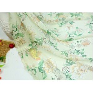 HLQON bloemen gedrukt chiffon stof zachte comfortabele kleding tissue voor vrouwen zomer jurk, rok DOOR meter