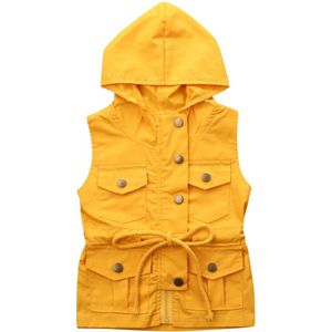 Herfst Lente Mode Peuter Baby Jongen Meisje Mouwloos Hooded Vest Jas Mouwloos Leuke Kinderkleding