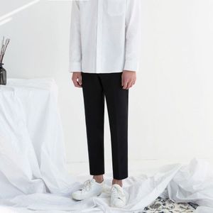 Koreaanse Stijl Mannen Slim Fit Skinny Casual Pak Broek Grijs/Zwarte Kleur Mode broek Plus Size M-2XL