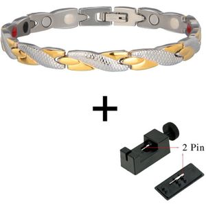 Magnetische Ion Germanium Armband Mannen Pulseras Hombre Chain Link Rvs Armband Armband Vrouwen Mannen Magnetic Toe Ring