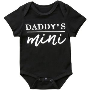 Citgeett Pasgeboren Baby Jongens Meisje Mama Daddy Mini Babygrows Bodysuit Jumpsuit Zwart Zomer Casual Kleding Outfits Ss