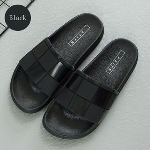 Cube Zwart Indoor Mannen Slippers Huis Badkamer Antislip Platte Koppels Schoenen Voor Mannelijke Pvc Thuis Slaapkamer mannen Slides