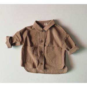 Herfst Baby Jongens Grote Pocket Revers Corduroy Shirts Werk Jas Jas Kleding Jas Kinderen Jassen Jongens Bovenkleding
