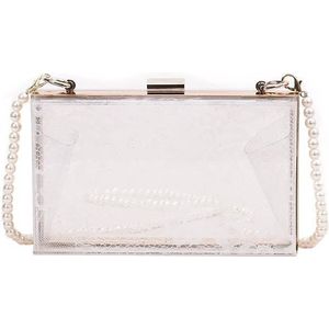 Lace Print Transparante Vrouwen Bag Acryl Box Dames Avondjurk Draagbare Messenger Bag Bruiloft Vrouwelijke Clutch Bag