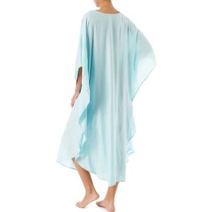 67JC Vrouwen Lange Batwing Mouwen Kaftans Badpak Cover Up Etnische Vintage Bloemen Gedrukt V-hals Kimono Strand Maxi Jurk Flowy