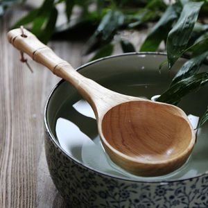 Japanse Log Soep Lepel, Grote En Lange Handvat Bamboe Lepel, Pot Lepel, Pap Lepel, rijst Pollepel En Water Pollepel Lepel