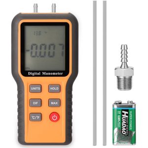 Digitale Manometer Lcd Display ℃ ℉ Schakelbare 12 Druk Eenheden Verstelbare Indoor Temperatuur Meting Tool Buizen Druk