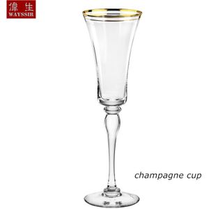 Champagne Wijn Vruchtensap Kristallen Glazen Beker Hotel Restaurant Servies Wedding Party Palace Gold Hoge Stand Elegante Mok