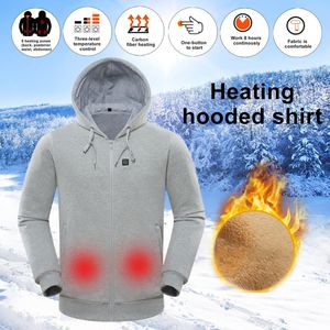 Mannen Intelligente Thermostatische Verwarmd Hoodie Temperatuur Controleerbaar Fleece Hooded Sweatshirt Unisex Winter Trui Jas
