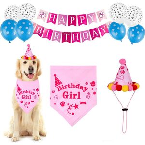 Hond Verjaardag Bandana Met Hoed & Banner Feestartikelen Decoraties Leuke Verjaardag Outfits Ideaal Voor Small Medium Honden Katten