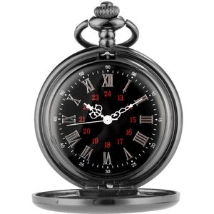 Holle Cirkel Zilver/Zwarte Antieke Hanger Klok Mechanische Hand-Wind Pocket Horloges Cadeaus Voor Mannen Vrouwen